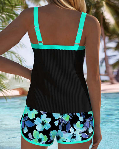 Ensemble Tankini à Pantalon de Plage Deux Pièces