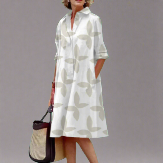 Fenna | Robe midi artisanale en tissu premium à pois